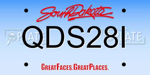 QDS28I South Dakota License Plate