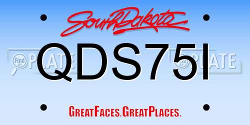 QDS75I South Dakota License Plate