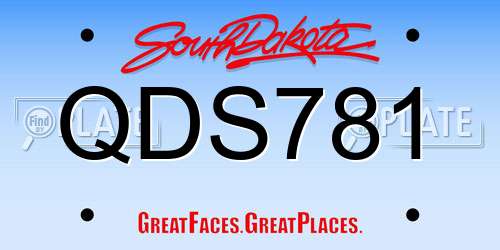 QDS781 South Dakota License Plate