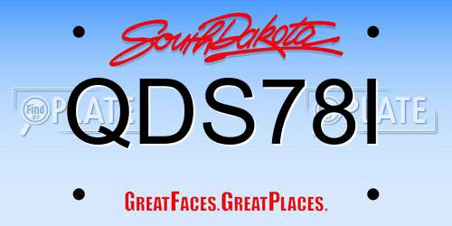 QDS78I South Dakota License Plate