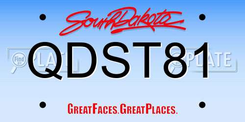 QDST81 South Dakota License Plate