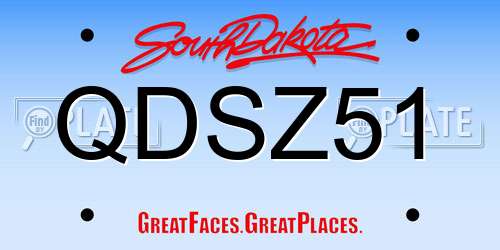 QDSZ51 South Dakota License Plate