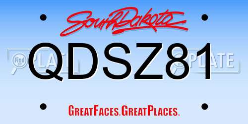 QDSZ81 South Dakota License Plate