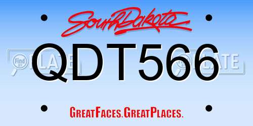 QDT566 South Dakota License Plate