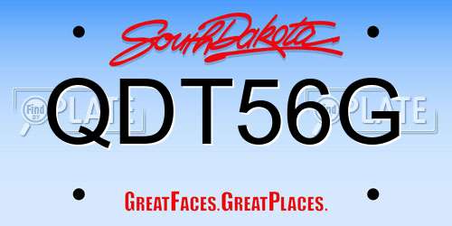 QDT56G South Dakota License Plate