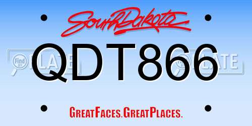 QDT866 South Dakota License Plate