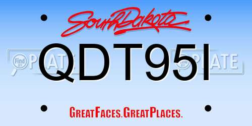 QDT95I South Dakota License Plate