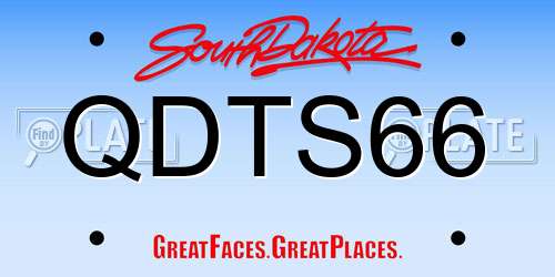 QDTS66 South Dakota License Plate