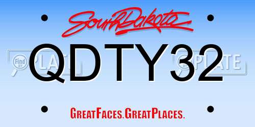 QDTY32 South Dakota License Plate