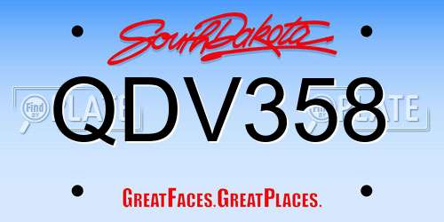 QDV358 South Dakota License Plate