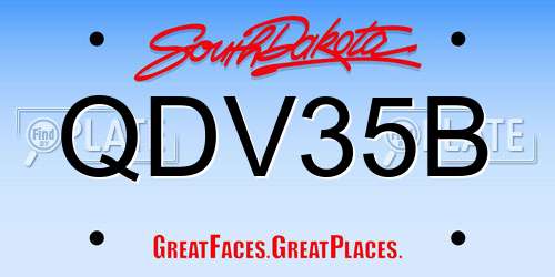 QDV35B South Dakota License Plate