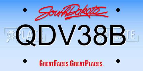 QDV38B South Dakota License Plate