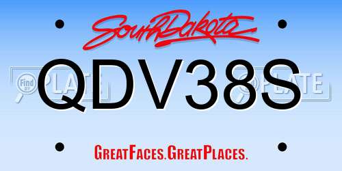 QDV38S South Dakota License Plate