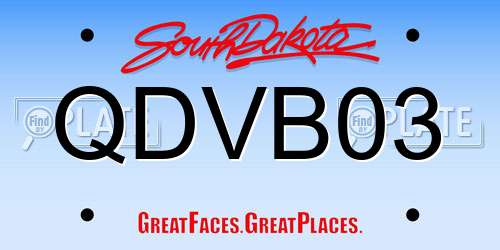 QDVB03 South Dakota License Plate