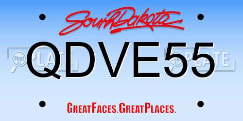 QDVE55 South Dakota License Plate
