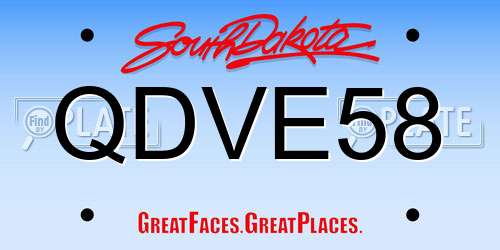 QDVE58 South Dakota License Plate