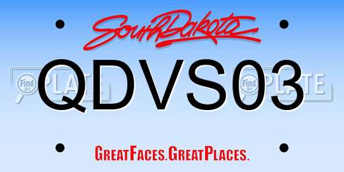 QDVS03 South Dakota License Plate