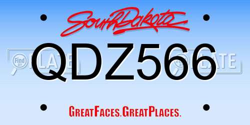 QDZ566 South Dakota License Plate