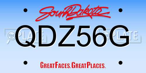QDZ56G South Dakota License Plate