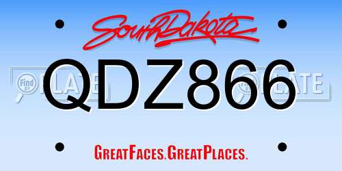 QDZ866 South Dakota License Plate