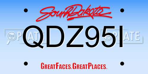 QDZ95I South Dakota License Plate