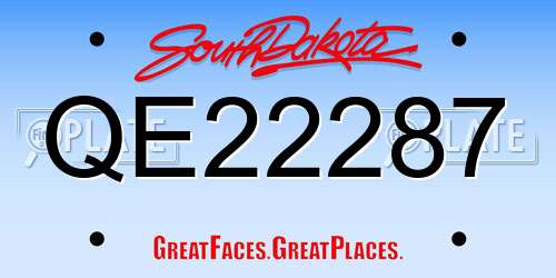 QE22287 South Dakota License Plate