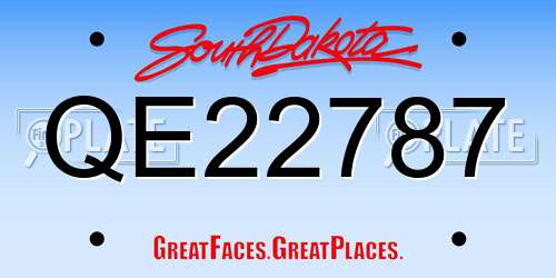 QE22787 South Dakota License Plate