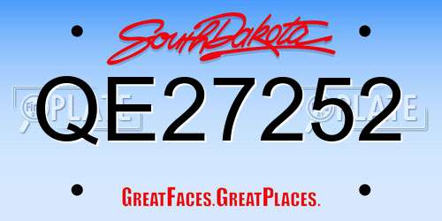 QE27252 South Dakota License Plate