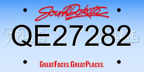 QE27282 South Dakota License Plate