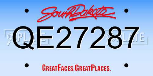 QE27287 South Dakota License Plate