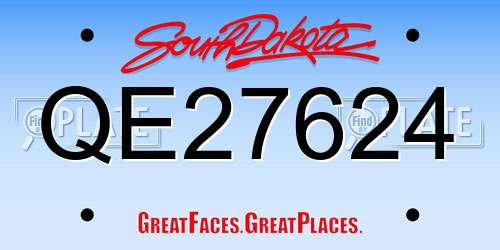 QE27624 South Dakota License Plate