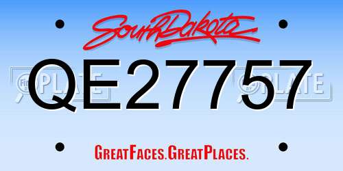 QE27757 South Dakota License Plate
