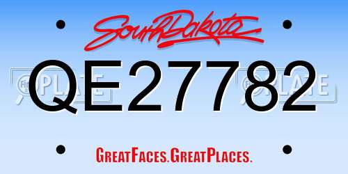 QE27782 South Dakota License Plate