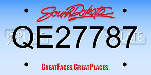 QE27787 South Dakota License Plate