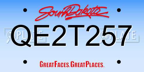 QE2T257 South Dakota License Plate