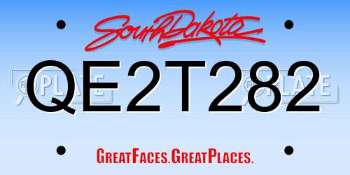 QE2T282 South Dakota License Plate