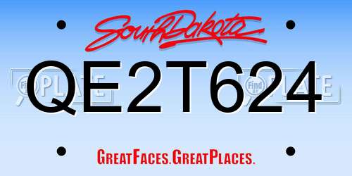 QE2T624 South Dakota License Plate