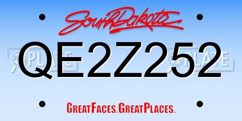 QE2Z252 South Dakota License Plate