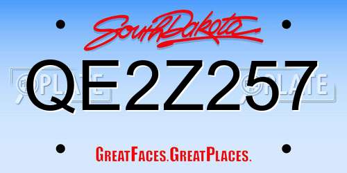 QE2Z257 South Dakota License Plate