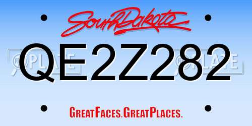 QE2Z282 South Dakota License Plate