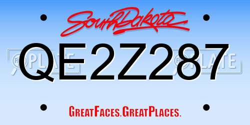 QE2Z287 South Dakota License Plate