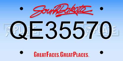 QE35570 South Dakota License Plate
