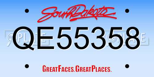 QE55358 South Dakota License Plate