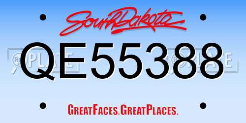 QE55388 South Dakota License Plate