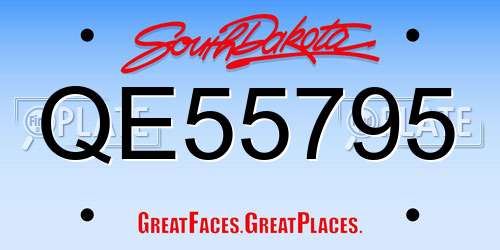 QE55795 South Dakota License Plate