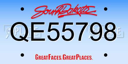 QE55798 South Dakota License Plate