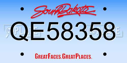 QE58358 South Dakota License Plate