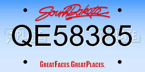 QE58385 South Dakota License Plate