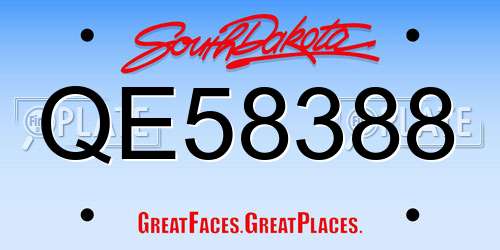 QE58388 South Dakota License Plate