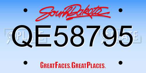 QE58795 South Dakota License Plate